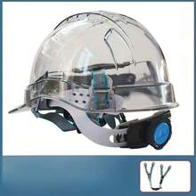 Transparent Safety Helmet, Anti-Crush, Anti-Pressure, Visible, Monitoring, Suitable For Construction Site, Car Riding, Customizable Printing, Protective Hat - Multicolor - View 7