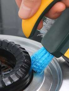 1件家用多功能缝隙刷，浴室刷，地板缝隙刷，刮刀刷一体式浴室角落缝隙马桶清洁刷。