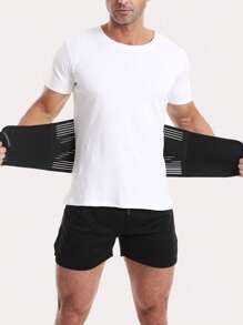 1pc Men's Sports Waist Trainer Belt, Black Sports Waist Belt For Men, Suitable For Basketball, Deadlifting, Squatting, Running, Shaping