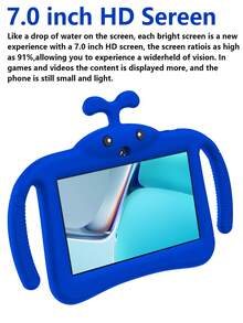 Qetupa 7-Inch Android 13 Kids Tablet, A133 Quad-Core 1.6GHz Processor, 2GB RAM + 32GB ROM, 1024*600 IPS Touchscreen, 3000mAh Battery, 0.3MP + 2.0MP Dual Cameras, 2.4G Wi-Fi, Comes With Shock-Proof Protective Case, Suitable For Reading And Gaming. Lightweight And Durable Design With Tempered Glass, Allowing You To Enjoy Entertainment Anytime, Anywhere. Can Be Used For Writing And Drawing In Apps Like OneNote (Adapter Not Included).