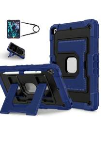 Military Industry Anti-Fall 1pc Large Stand Tablet Case Compatible With IPad Mini6 (2021) / Mini7 (2024), IPad 10.2 7th 8th 9th (2019/2020/2021), IPad 10th 10.9 (2022)/IPad(A16) 11" (2025), IPad Air4 10.9 (2020), IPad Air5 10.9 (2022), IPad Air 11" M2/M3 (2024/2025), With Pencil Slot
