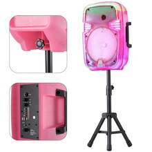 Dazone Portable Bluetooth Speaker 8" Subwoofer With Microphone & Stand, Professional Rechargeable Heavy Bass Sound LED Party PA System Karaoke Machine DJ Disco LED Light AUX FM Remote Control Stereo Wireless Speaker With Tripod - 粉色 - 查看 5