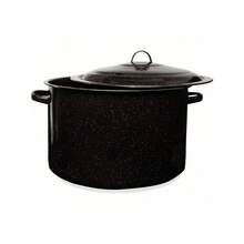 Granite 21 Qt Stockpot, Nonstick Soup Pot With Lid, Speckled Enamel Ware Cookware, Large Stock Pot For Boiling And Cooking, Big Granite Cooking Pot For Stovetop, Campfire, Outdoor Stove - 21 Qt - View 1