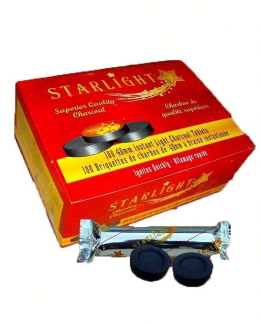 40MM Starlight Round Charcoal Hookah Incense Narghile Slow Burn Disc 40 Mm Large 10 Roll - Multicolor - View 1
