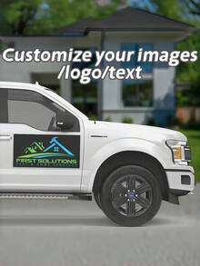 1pc Customizable Large Magnetic Car Sticker - Available In Square, Round, Rectangular Shapes, Full-Color Printing, Durable And Reusable, Suitable For Cars, Trucks, Commercial Advertising, Home Decor, Great Gift For Birthdays, Christmas, Holidays - Multicolor - View 1