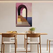 1 Piece,Modern Style Wall Paintings, Seaside Arched Houses And Stairs, Modern Frameless Art Decoration Painting, Printed Posters Mural, Waterproof Canvas,Suitable For Home, Office, Bedroom, Living Room, Study, Bathroom, Bar, Wall Arts And Home Decoration, Is An Ideal Holiday Gift