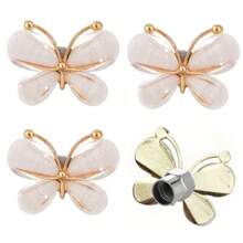 4pcs Resin Butterfly Valve Caps, Fashion Butterfly Valve Stem Caps, New Style Car Tire Valve Caps