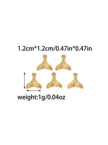 Set de 3 piezas/Paquete de accesorios de joyería DIY de acero inoxidable 304, colgante minimalista elegante con forma de cola de pez