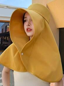 Chapeau de soleil femmes printemps/été à large bord, mode, polyvalent personnalisé. Protection du cou extérieure, visière solaire chapeau de seau pliable