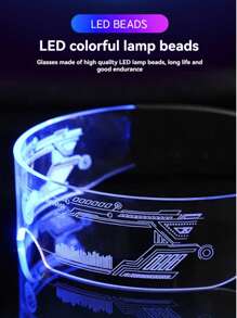 LED Glowing Glasses - Cyberpunk Future Style, 12 Modes With Hexagonal Lenses, Glow In The Dark Party Gogg For Cosplay, Halloween, Dance Performances And Festive Events, Sci-Fi Look | Plastic Frame