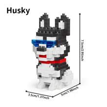 Bloques de construcción con partículas de tamaño micro de la serie de mascotas perro, un juguete que ejercita los dedos y la capacidad de pensamiento, apropiado para principiantes en bloques de construcción como regalo, 1 pieza