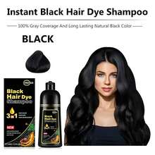 Natural Black Hair Color Shampoo For Gray Coverage, 3 In 1 Herbal Hair Shampoo For Women And Men, 500ML+Dark Brown Hair Dye Shampoo 3 In 1 For Women/Men Hair Color For Grey Coverage Seimi Permanent Instant Champu Para Canas Mujer For Men - Herbal Natural Dye Cover Gray - 黑色 - 查看 2
