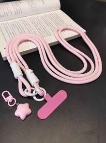 1 pieza Cordón para teléfono con forma de estrella, cordón trenzado de doble hebra, resistente, anti-rotura, anti-pérdida y anti-robo, incluye almohadilla