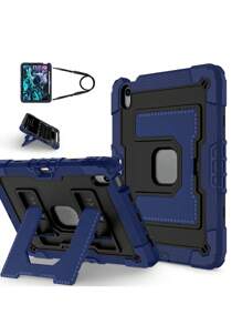 Military Industry Anti-Fall 1pc Large Stand Tablet Case Compatible With IPad Mini6 (2021) / Mini7 (2024), IPad 10.2 7th 8th 9th (2019/2020/2021), IPad 10th 10.9 (2022)/IPad(A16) 11" (2025), IPad Air4 10.9 (2020), IPad Air5 10.9 (2022), IPad Air 11" M2/M3 (2024/2025), With Pencil Slot