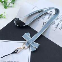 1pc Striped Bow Phone Lanyard, Women Halter For Keys, ID Card, Badge, Comfortable Necklace Design,School Supplies,Back To School - Multicolor - View 10