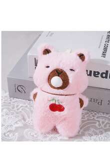 1 件缓解压力的泡泡毛绒卡通豚鼠钥匙扣包包吊坠娃娃，实际商品颜色可能与图片不同