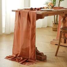 1pc Romantic French Colorful Chiffon Wedding Party Dessert Table Decoration Tablecloth, Birthday Party Backdrop - Multicolor - View 8