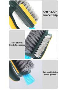 1件家用多功能缝隙刷，浴室刷，地板缝隙刷，刮刀刷一体式浴室角落缝隙马桶清洁刷。