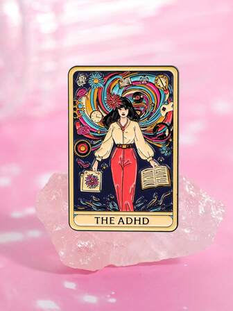 1st ADHD Mental Hälsa Medvetenhet Emalj Pin Konst Brosch Pines Lapel Pins Märke på ryggsäck Kläder Accessoarer Mode Smycken Present