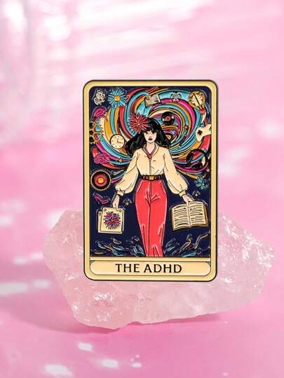 1 pezzo Spilla smaltata con consapevolezza sulla salute mentale ADHD, spilla d'arte per bavero, spilla su zaino, abbigliamento e accessori di moda, regalo