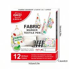 12-Colour/24-Colour Fabric Markers, Vibrant Fabric Paint Markers Suitable For Clothing, Canvas Bags, T-Shirts And Shoes – Essential For Back-To-School Season. - Multicolor - View 7