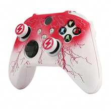 RALAN Lightning Design Controller Skin With 2 Thumb Grips Compatible With Xbox Series X Wireless Controller , Anti-Slip Silicone Controller Cover Protector Case - Multicolor - View 4