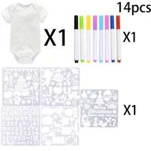 Bộ trang trí yếm 23 món DIY, tỏa sáng tại tiệc mừng em bé chào đời. 10 yếm, 5 mẫu, 8 bút đánh dấu, trò chơi tiệc tùng, đơn giản và vui nhộn, quà tặng tuyệt vời cho tiệc mừng em bé chào đời - trắng - Xem 9