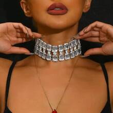 1pc Multi-Layer Necklace, Bridal Wedding Jewelry Accessories - Silver - View 8