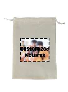 1pc Customized Soft Drawstring Bags For Hair Extensions, Wigs & Tools - Silky Satin Storage Pouches In Pink, Beige, Black, Red - Ideal For Travel & Organization, Personal Care Accessories