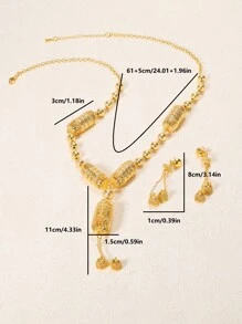 Conjunto de 3 piezas de collar largo y pendientes de joyería con borla y linterna vintage, regalo para boda, fiesta o festival