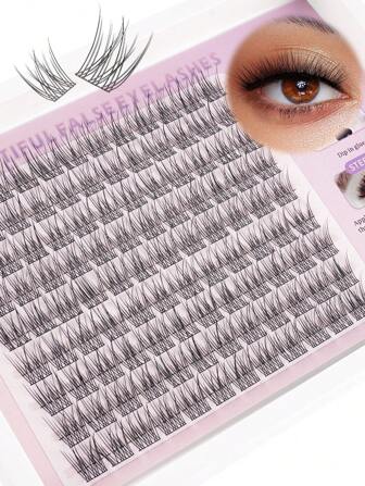 108 st. klusterögonfransar, gör-det-själv-ögonfransförlängning, C-böjda långa individuella ögonfransar, blandade fack, konstgjorda minkfransar, klusterförlängningar, spetsiga franskluster, naturliga ögonfranskluster, C-böjda individuella ögonfransar, 9-16 mm klusterögonfransförlängningar, mjuka fransförlängningar, gör-det-själv-hemma, klusterögonfransar, franskluster, ögonfranskluster, individuella ögonfransar, fransar, lösögonfransar