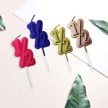 1pc 1/2 Shape Math Creative Candle, Suitable For Birthday Party, Wedding Anniversary Celebration Cake Topper, Birthday Candle, Party Mini Candle, Baking Decor, Dessert Party, Numeral Candle, Cute Candle, Also Applicable For Women's Birthday Party, Girlfriend Gathering
