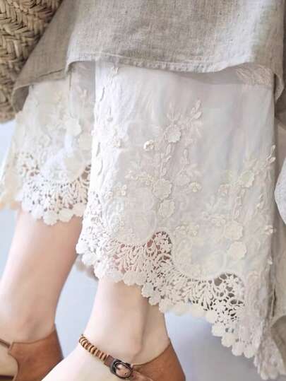 1码（35厘米宽）镂空花朵蕾丝面料，缝纫工艺装饰配件