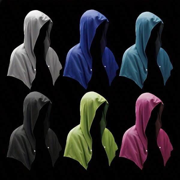1 pièce Serviette à capuche rafraîchissante unisexe, serviette rafraîchissante à séchage rapide avec protection UV, convient pour le cou, le visage, la tête et les épaules, idéale pour les sports, le camping, l'exercice, le cyclisme, le golf, la course, la randonnée et la pêche