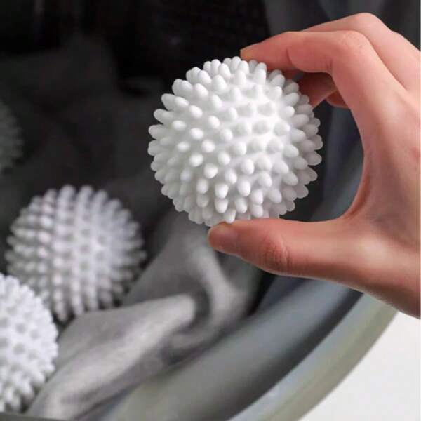 2PCS TPR Anti-Tangling Laundry Balls, Round Pure White Magic Cleaning Balls, Agitator Drum Washing Machine Cleaning, Decontamination And Anti-Tangling Clothes Balls
