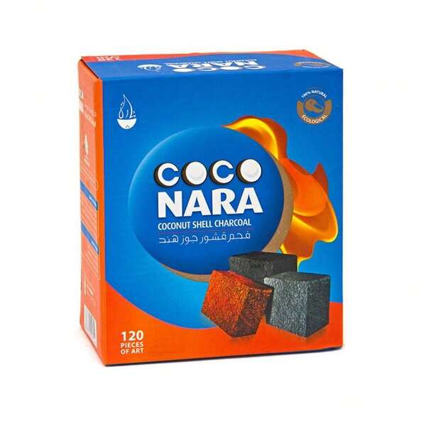 Carbón natural para hookah Coco Nara, 120 unidades, carbón premium de encendido rápido CocoNARA