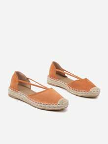 Espadrilles With Braided Sole And Side Cut-Outs - Orange - View 3