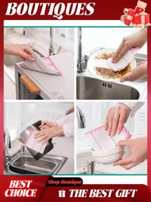 10pcs Thickened Dishcloth For Dry And Wet Cleaning; Kitchen Cleaning Rag; Dish Towel.
