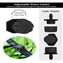 Aspersores de goteo de riego ajustables de 150 1/4 pulgadas, que se pueden usar ampliamente para el riego de invernaderos, invernaderos, árboles frutales, uvas, viveros y otros cultivos. - Negro - Ver 3