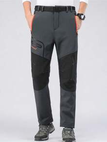 弹力速干裤男士透气修身轻便运动裤适合钓鱼、徒步旅行、登山、夏季等户外活动 - 黑色 - 查看 3