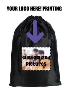 1pc Customized Soft Drawstring Bags For Hair Extensions, Wigs & Tools - Silky Satin Storage Pouches In Pink, Beige, Black, Red - Ideal For Travel & Organization, Personal Care Accessories