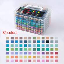 120/84/72/60/48/36/24/12 Farben Acrylstifte, Markerstift Set, langanhaltend, lichtbeständig, perfekt für Künstlermalerei, Illustrationen, handwerkliche Kunst, Schulanfang Saison für Malbücher und andere DIY-Projekte, geeignet für Papier, Stoff, Holz, Steine, Plastik, Glas, Keramik, Kürbisse etc., Acrylfarb-Markerstifte für Studenten und Erwachsene, Geschenkidee zu Thanksgiving, Halloween, Weihnachten