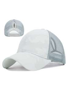 Șapcă de baseball sportivă, cu coadă de cal, ușoară, de camuflaj, respirabilă, pălărie de soare pentru primăvară și vară