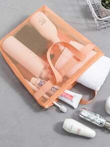 Portable Storage Bag, Travel Toiletry Bag, Large Capacity Shopping Bag, Outdoor Mesh Beach Storage Bag