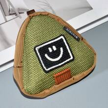 1pc Mini Zipper Triangle Pouch With Hanging Rope Keychain, Cute Multifunctional Wallet Accessory, Girl's Gift, Military Green/Brown Small Wallet, Daily Cute Popular Style Suitable For Women Men Students - Brown - View 3