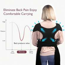 Momcozy Momcozy Portabebés para Recién Nacidos de hasta 50 Libras, Portabebés Ajustable para Adultos en Tallas XXS-XXL, Portabebés para Recién Nacidos, Portabebés Ergonómico Delantero/Trasero, Portabebés para Recién Nacidos