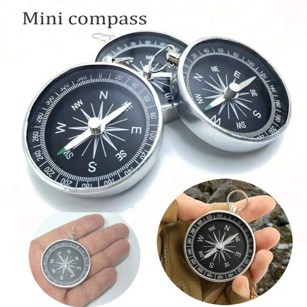 1 Stück/2 Stücke Mini Kompass, kleine Taschenkompass Anhänger, tragbarer magnetischer Navigationskompass mit Schlüsselring für Wandern, Outdoor Camping