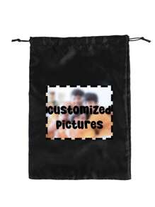 1pc Customized Soft Drawstring Bags For Hair Extensions, Wigs & Tools - Silky Satin Storage Pouches In Pink, Beige, Black, Red - Ideal For Travel & Organization, Personal Care Accessories