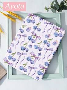 Ayotu Funda protectora con patrón de frutas de cereza y arándano, compatible con iPad de 10.2 pulgadas 2021/2020 iPad 9th/8th Generation, compatible con Galaxy Tab A8 de 10.5 pulgadas 2022, con soporte para bolígrafo y tapa con función de suspensión/activación automática