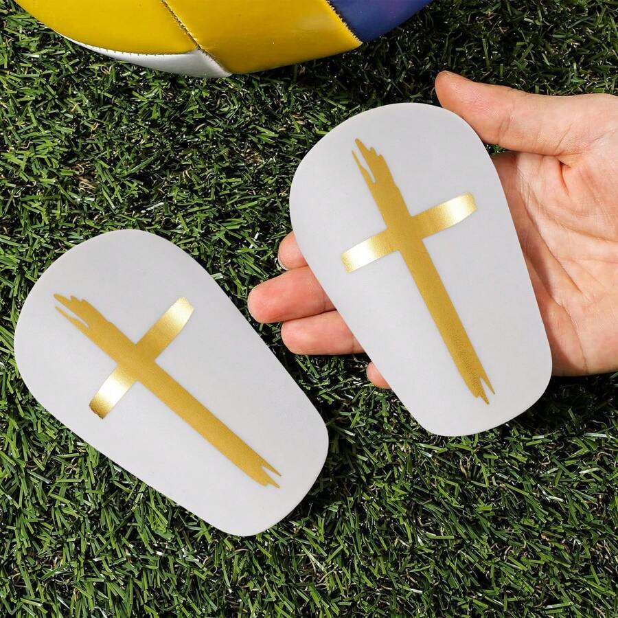 1 par de mini espinilleras de fútbol, esquineras protectoras Thick para adultos - Adecuado para todas las estaciones - Multicolor - Ver 1